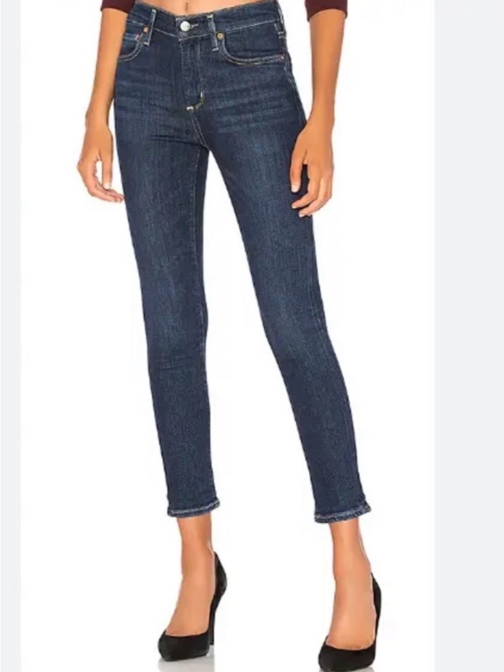 Agole Sophie High Rise Skinny Crop Dark Wash Jeans Size 31